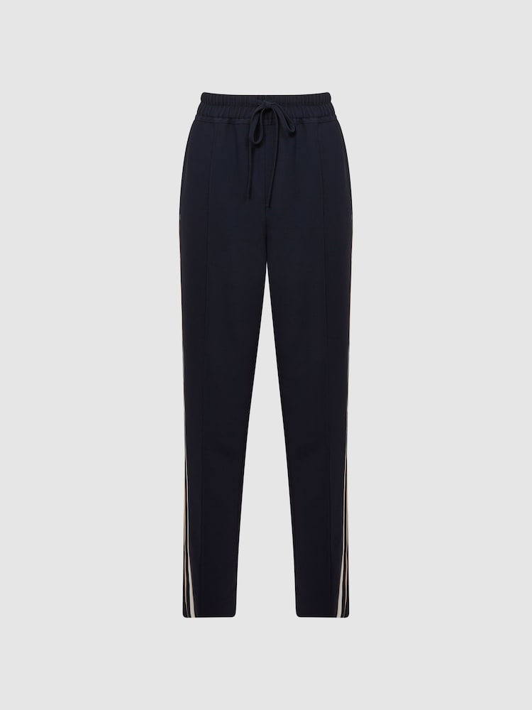 Reiss Navy Odell Taper Petite Tapered Leg Pull-on Trousers - Image 2 of 7