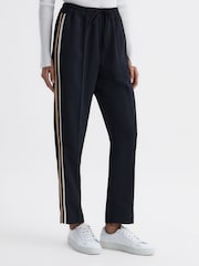 Reiss Navy Odell Taper Petite Tapered Leg Pull-on Trousers - Image 3 of 7