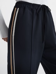 Reiss Navy Odell Taper Petite Tapered Leg Pull-on Trousers - Image 4 of 7