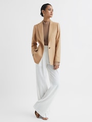 Reiss Light Camel Leya Single Breasted Blazer - Image 3 of 7