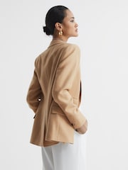 Reiss Light Camel Leya Single Breasted Blazer - Image 4 of 7