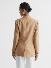 Reiss Light Camel Leya Single Breasted Blazer - Image 5 of 7