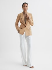 Reiss Light Camel Leya Single Breasted Blazer - Image 6 of 7