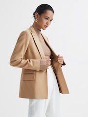 Reiss Light Camel Leya Single Breasted Blazer - Image 7 of 7