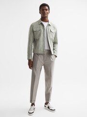 Reiss Sage Noa Suede Button-Through Trucker Jacket - Image 3 of 6