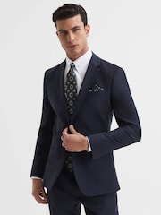 Reiss Navy Hope Modern Fit Travel Blazer - Image 1 of 5