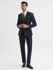 Reiss Navy Hope Modern Fit Travel Blazer - Image 3 of 5