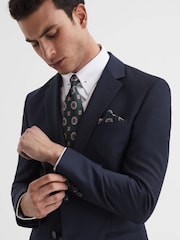 Reiss Navy Hope Modern Fit Travel Blazer - Image 4 of 5