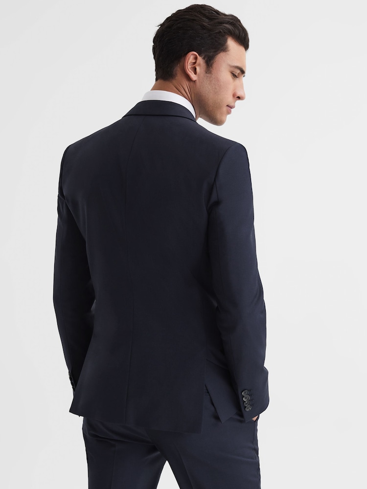 Reiss Navy Hope Modern Fit Travel Blazer - Image 5 of 5