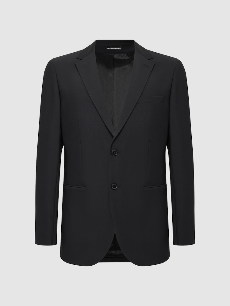 Reiss Black Hope Modern Fit Travel Blazer - Image 2 of 7
