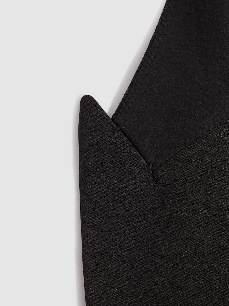 Reiss Black Titanic Slim Fit Double Breasted Tuxedo Jacket - Image 7 of 7