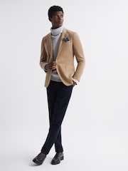Reiss Camel Langham Single Breasted Cashmere Regular Fit Blazer - Image 3 of 8