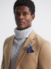 Reiss Camel Langham Single Breasted Cashmere Regular Fit Blazer - Image 4 of 8