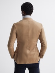 Reiss Camel Langham Single Breasted Cashmere Regular Fit Blazer - Image 5 of 8