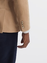 Reiss Camel Langham Single Breasted Cashmere Regular Fit Blazer - Image 6 of 8