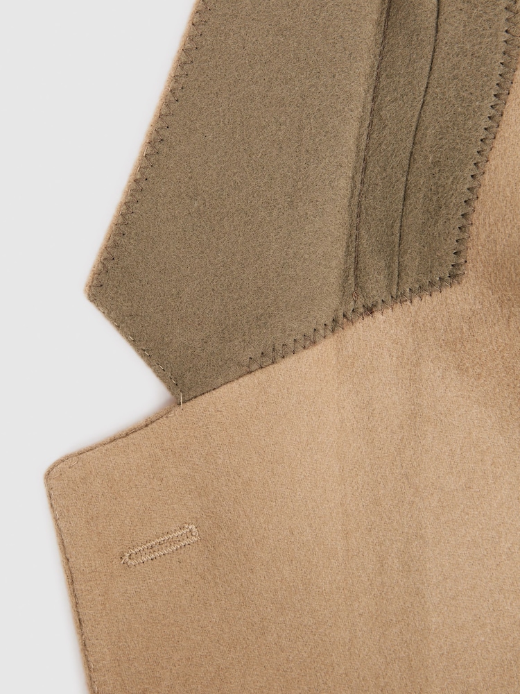 Reiss Camel Langham Single Breasted Cashmere Regular Fit Blazer - Image 8 of 8