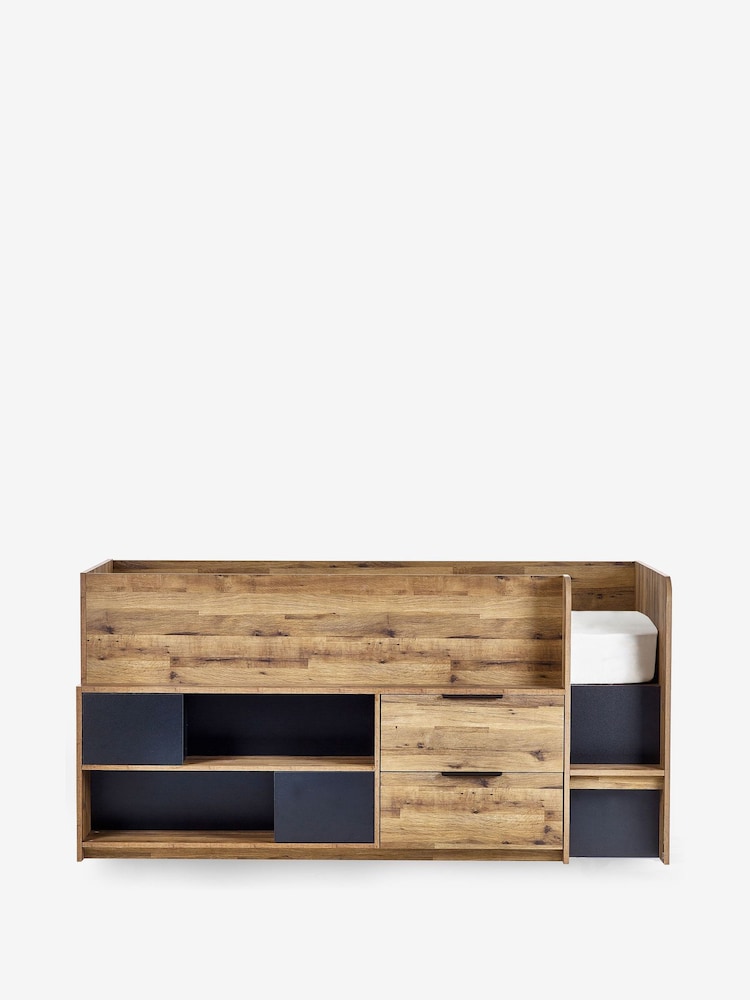 Buy Oak Effect Bronx Junior Kids Cabin Storage Single Bed Frame