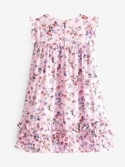 Pink Floral Ruffle Satin Dress (3mths-16yrs) - Image 4 of 4