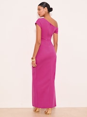 Lipsy Pink Off The Shoulder Gathered Waist Maxi Dress - Image 4 of 4