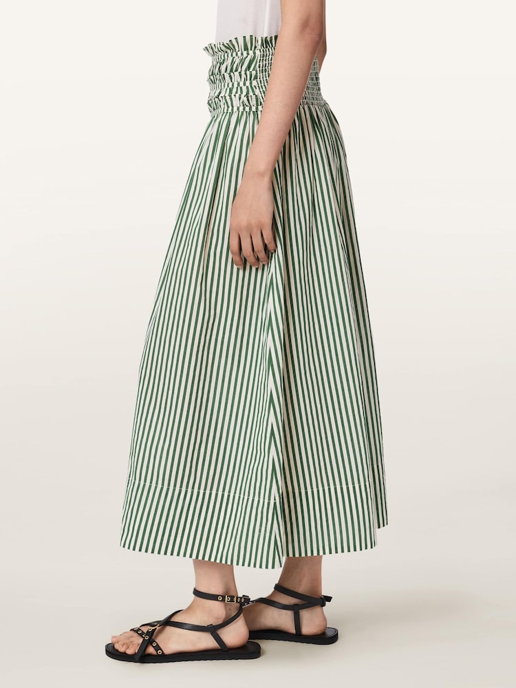 AllSaints Green Kali Maxi Skirt - Image 1 of 8