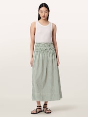 AllSaints Green Kali Maxi Skirt - Image 3 of 8