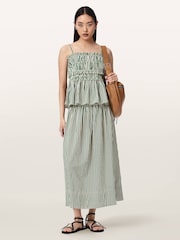 AllSaints Green Kali Maxi Skirt - Image 5 of 8