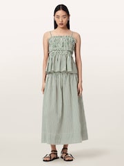 AllSaints Green Kali Maxi Skirt - Image 7 of 8
