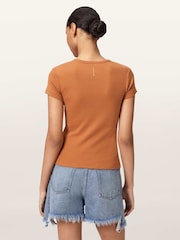 AllSaints Brown Stevie T-Shirt - Image 5 of 7