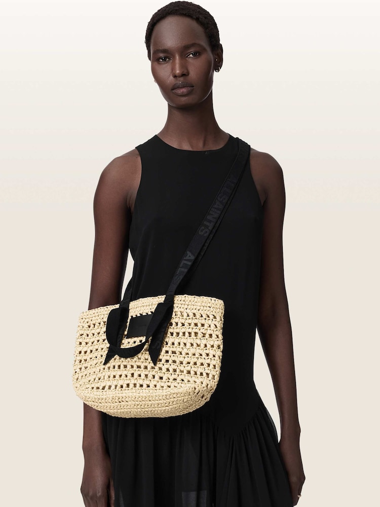 AllSaints Green Celayne Paper Mesh Bag - Image 7 of 7