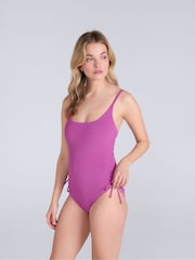Animal Purple Madelyn  Tie Side Swimsuit - Image 1 of 4