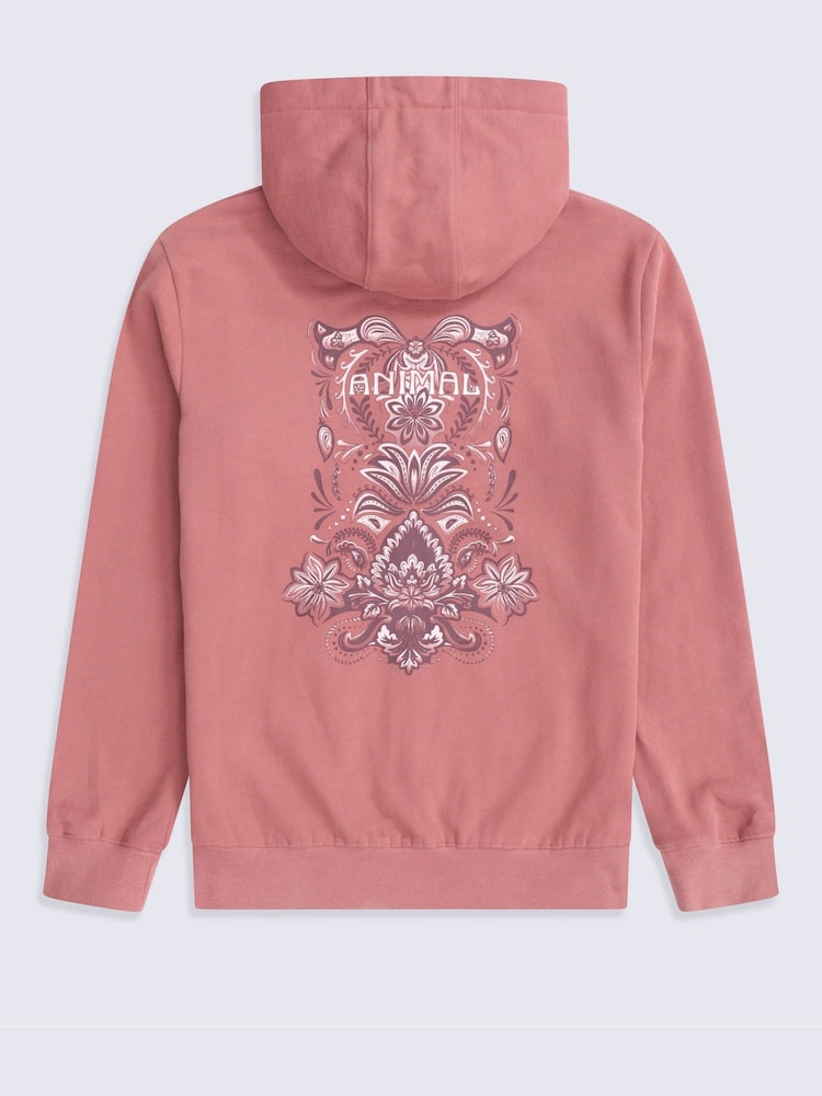 Animal Pink Maya Graphic Zip Through Hoodie - Image 2 of 6 Animal Pink Maya Graphic Zip Through Hoodie - Image 2 of 6