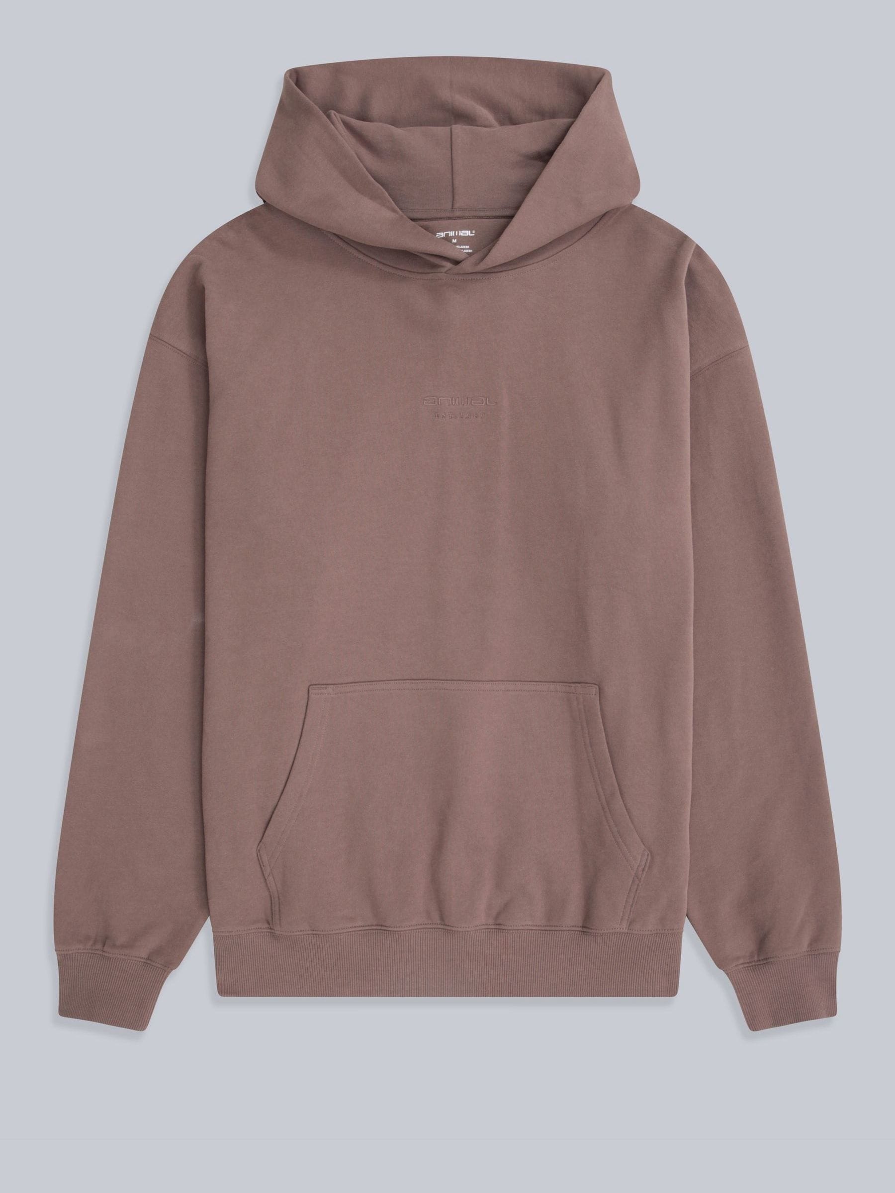 Icon Mens Drop Shoulder Hoodie - Brown - Image 2