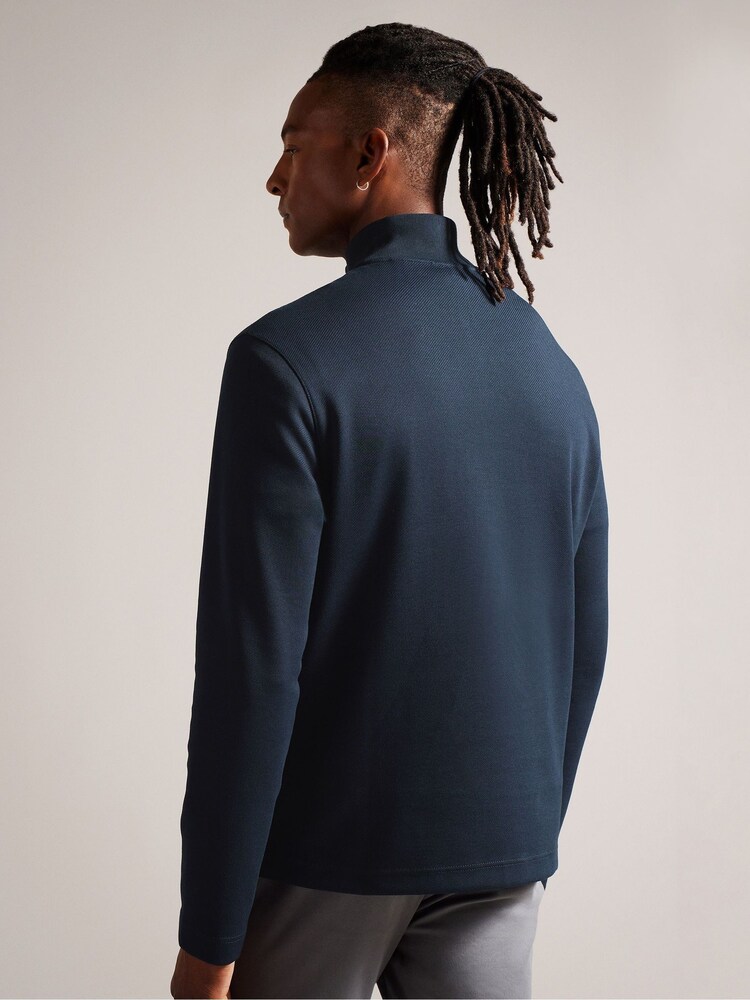 Ted Baker Navy Blue Morric Light Half Zip Jumper - Image 2 of 6
