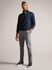 Ted Baker Navy Blue Morric Light Half Zip Jumper - Image 3 of 6