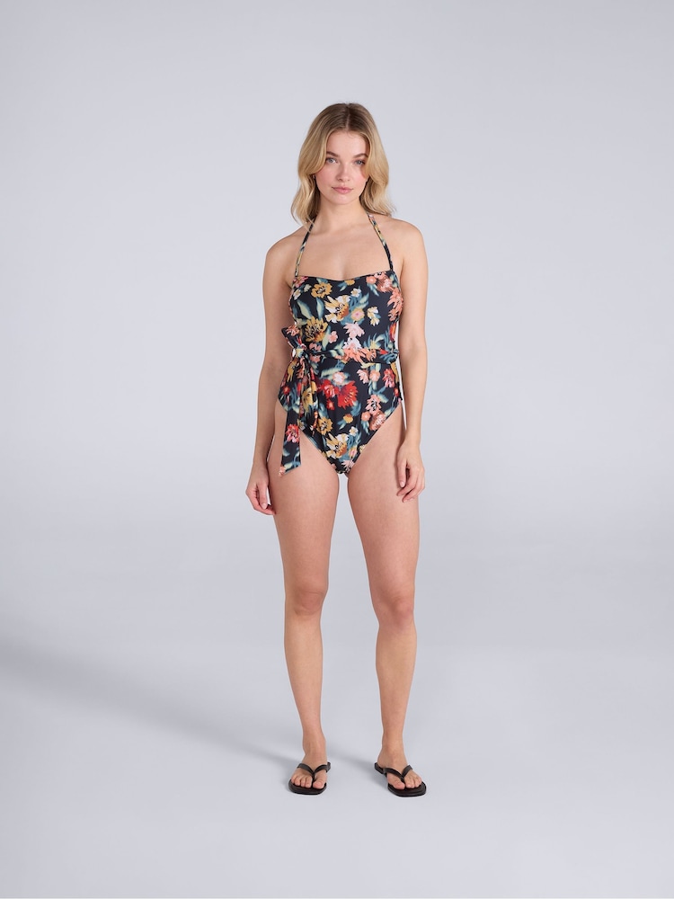 Animal Black Printed Bandeau Belted Swimsuit - Image 2 of 5