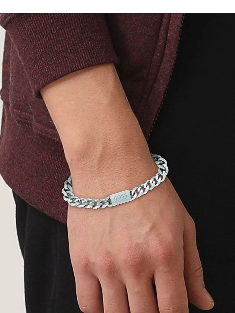 BOSS Silver Jewellery Gents  Chain Link Bracelet - Image 5 of 5