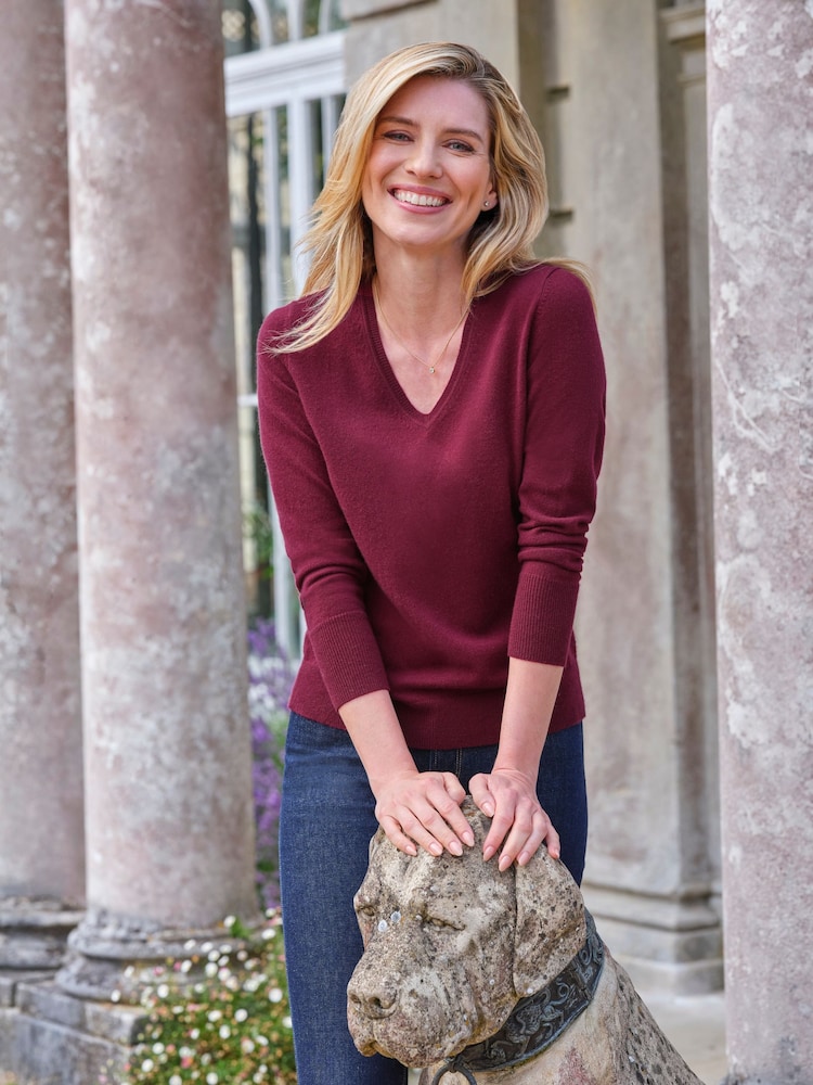 Pure Collection Cashmere V-Neck Sweater - Image 1 of 3 Pure Collection Cashmere V-Neck Sweater - Image 1 of 3