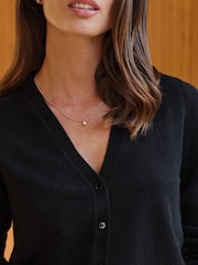Pure Collection Cashmere V-Neck Cardigan with Colour Matched Buttons - Image 3 of 3