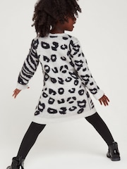 M&Co Grey Animal Print Knitted Dress with Tights - Image 4 of 4