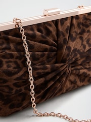 Friends Like These Leopard Print Knotted Detail Clutch Bag - Image 5 of 7
