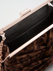 Friends Like These Leopard Print Knotted Detail Clutch Bag - Image 6 of 7