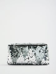 Friends Like These Silver Sequin Foldover Cutch Bag - Image 6 of 8