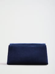 Friends Like These Navy Velvet Foldover Cutch Bag - Image 8 of 8
