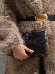 Negru texturat - Friends Like These Scrunch Chain Shoulder Bag - Imaginea 2 din 6