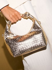Friends Like These Gold Weave Grab Handle Clutch - Image 1 of 8
