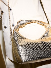 Friends Like These Gold Weave Grab Handle Clutch - Image 4 of 8