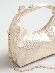 Friends Like These Gold Weave Grab Handle Clutch - Image 7 of 8