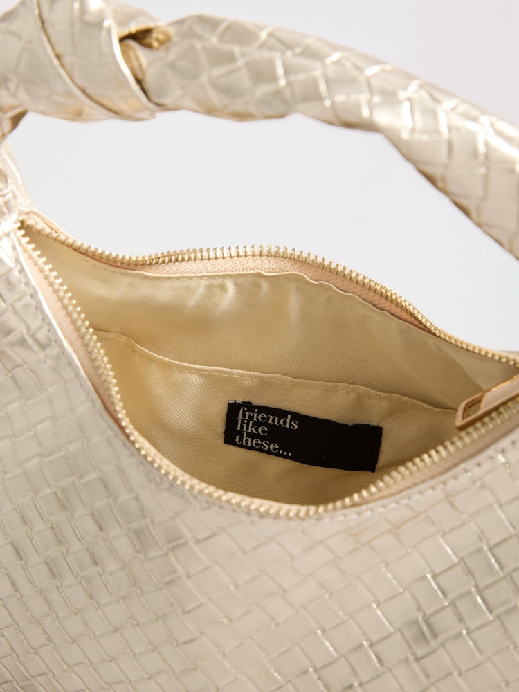 Friends Like These Gold Weave Grab Handle Clutch - Image 8 of 8 Friends Like These Gold Weave Grab Handle Clutch - Image 8 of 8
