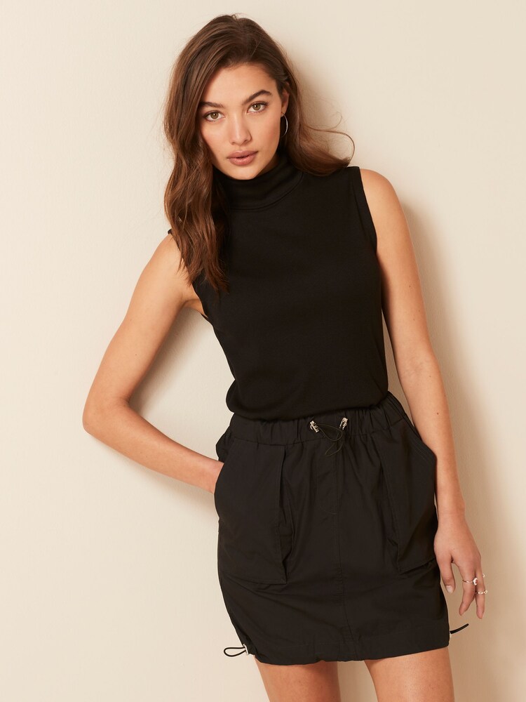 Schwarz - Kurzer Utility-Cargorock - Bild 1 von 6