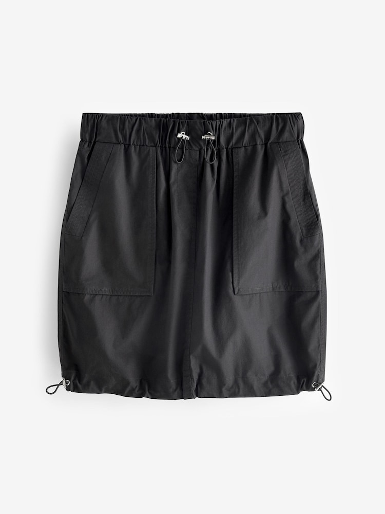 Schwarz - Kurzer Utility-Cargorock - Bild 6 von 6